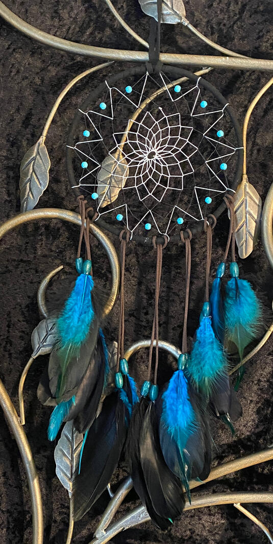 Macrame - Blue Feather Dreamcatcher